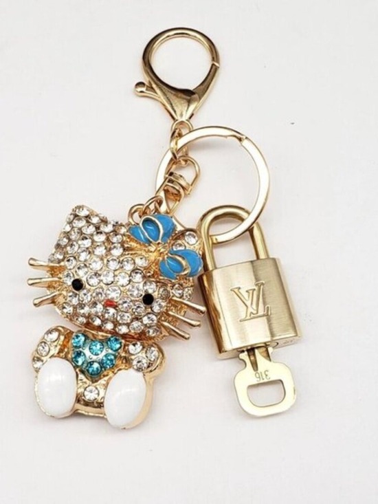 Louis Vuitton Accessories - Louis Vuitton Authentic Gold Padlock 🔒 Key+Unbranded Hello Kitty Keychain/Charm